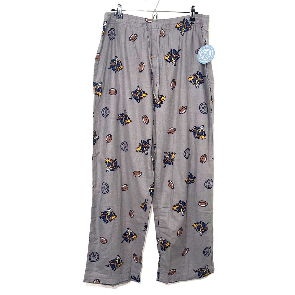 Life Is Good Football Print Pajama Pant - Gray XL